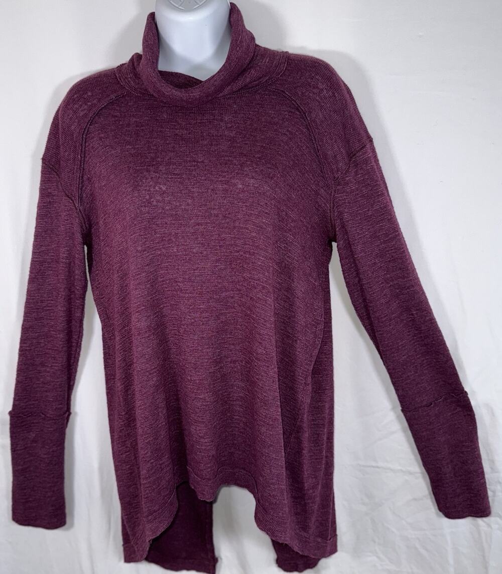 We the Free Split Back High Low Plum Purple Turtleneck Y2K Grunge Punk Tunic M